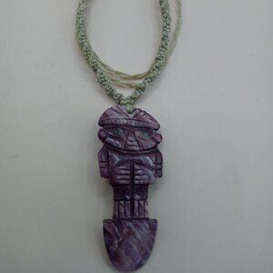 Unisex Macramé Tumi Necklace Pre-Columbian Culture